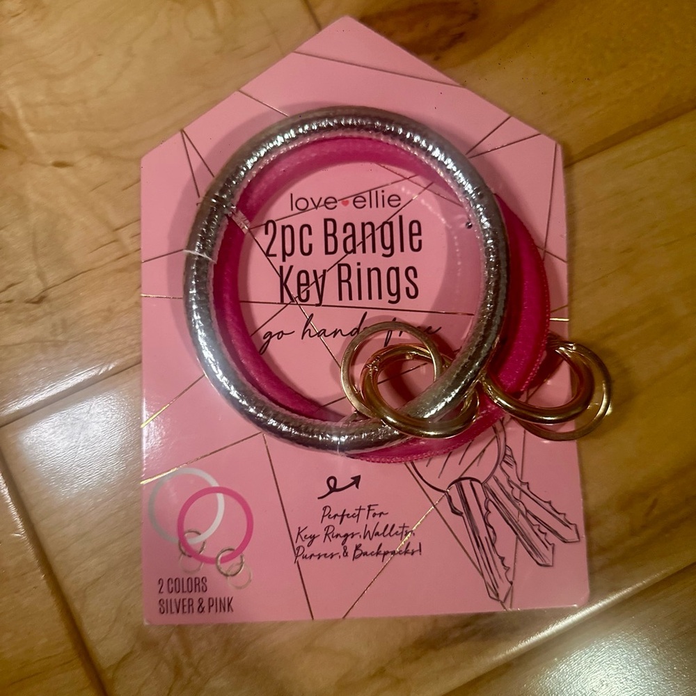 Silver and Pink Bangle Key Rings